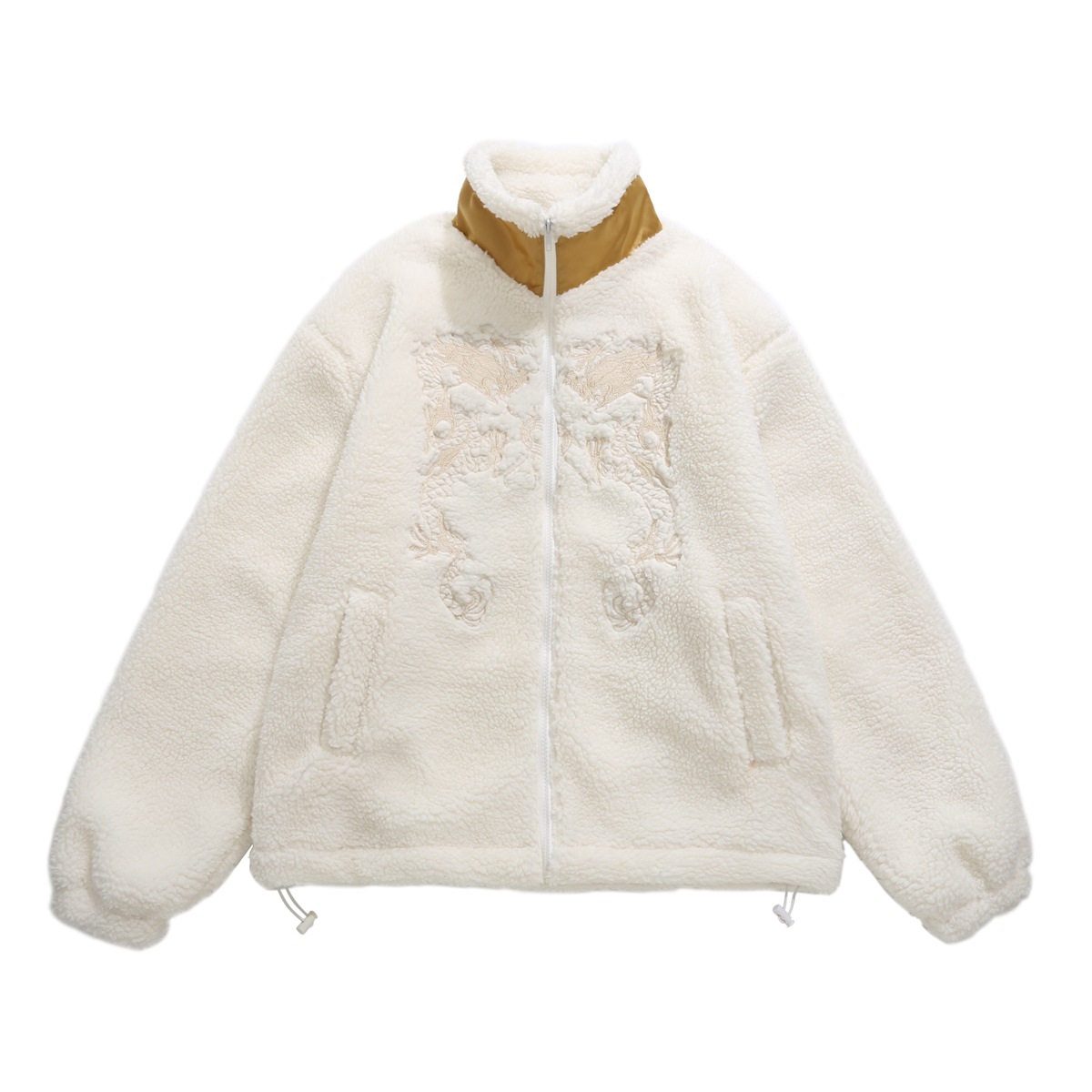 Otoño e Invierno de la moda nacional de lana de cordero de terciopelo de algodón acolchado abrigo suelto BF hombres y mujeres pareja desgaste collar abrigo engrosado abrigo de algodón acolchado color sólido todo a juego