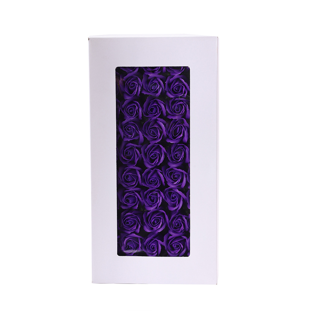 Nuevo 520 Día de San Valentín tres capas rosa flor eterna cabeza colorida jabón flor caja de regalo ramo flor tienda suministros al por mayor
