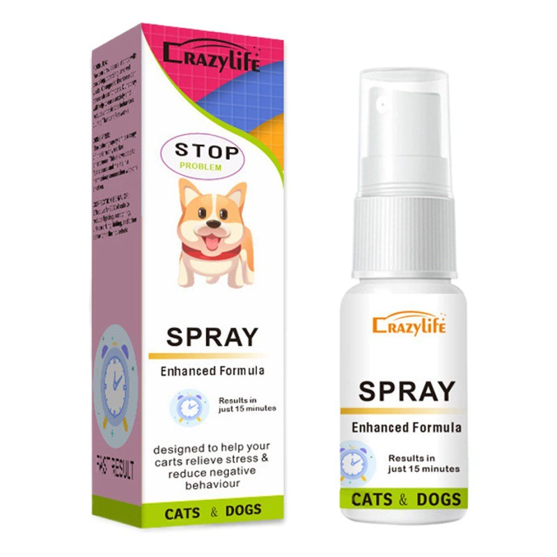 Антистрессовый спрей для успокоения кошек, спрей для предотвращения мочеиспускания кошек на кровати, успокаивающее средство для кошек.