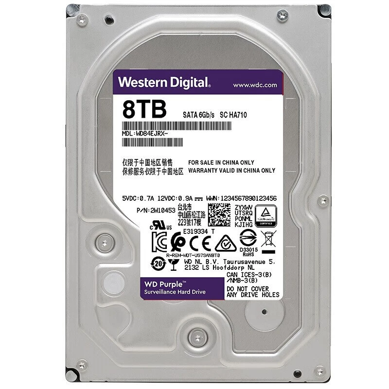Оригинальный (WD) Purple диск мониторинга жёсткий диск камера видеозапись DVR/NVR настольный компьютер