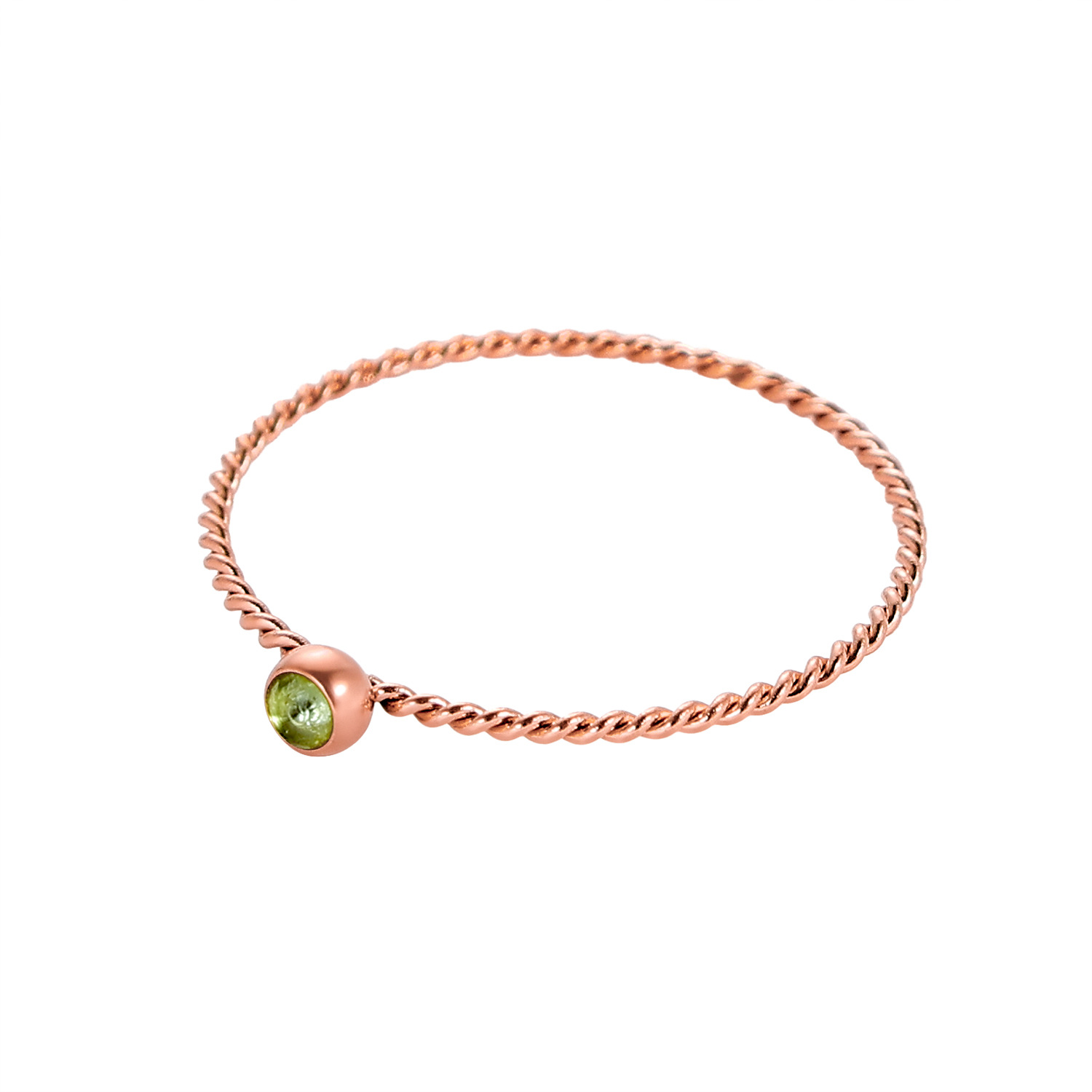 올리브 그린 로즈 골드 반지