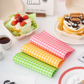 批发烘焙蛋糕装饰防油纸格子油纸水果草莓野餐三文治便当盒简餐垫
