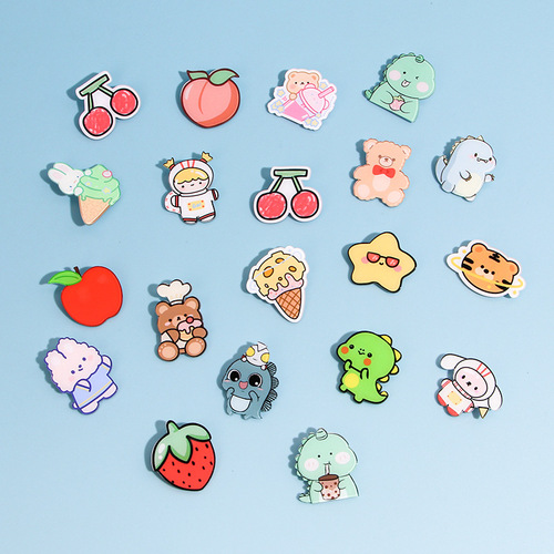 Creative cute brooches, acrylic cartoon trinkets, clothes, bags, accessories, pins, children's badges, gifts wholesale