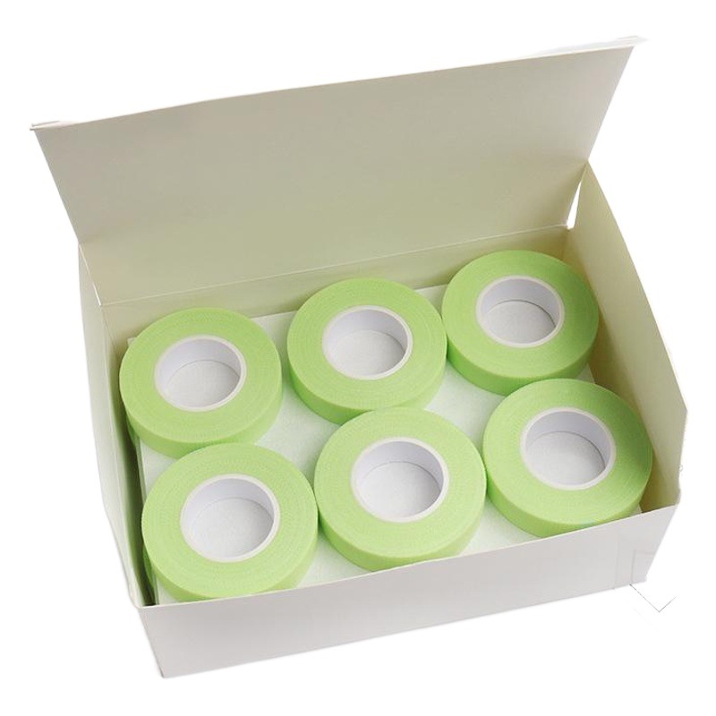 Injerto al por mayor herramienta auxiliar de pestañas aislamiento cinta de pestañas inferior aislamiento de pestañas cinta verde no tejida
