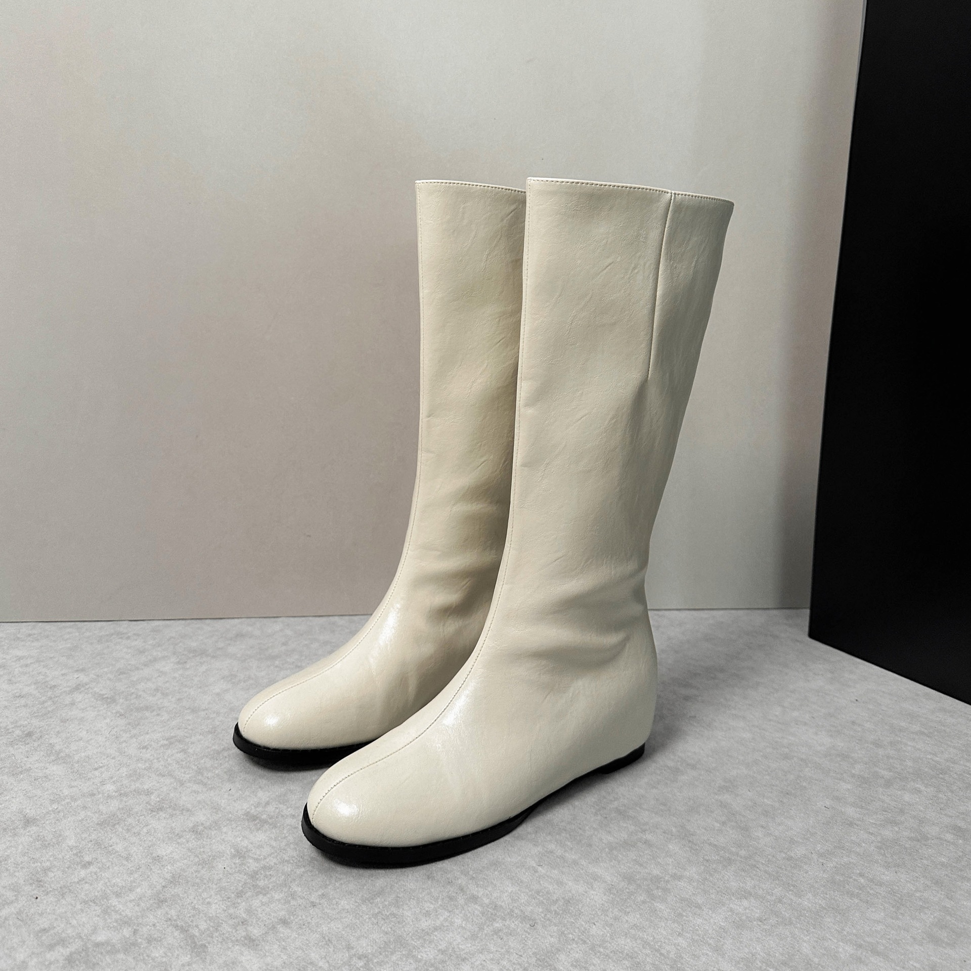 Botas Chelsea de Caña Alta para Mujer con Elevación de 5 cm, Superfibra, Térmicas, para Otoño e Invierno image 2