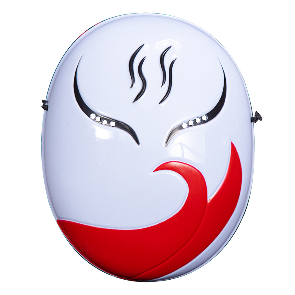 Máscara de Naruto brillante Uchiha con manchas de tierra A Fei escribe una máscara blanca de ojos de rueda cara completa cosplay cos