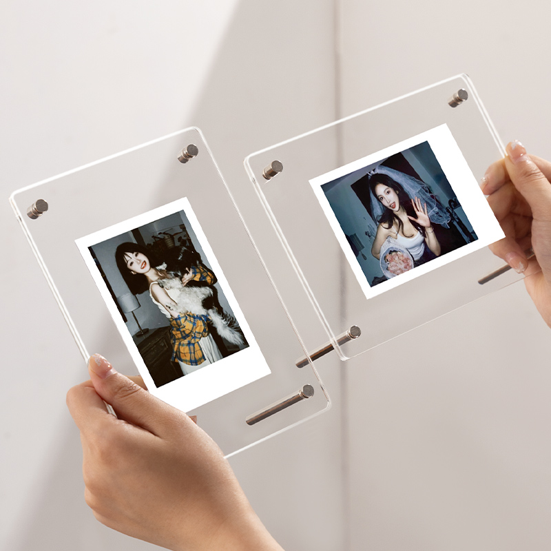 Transparent High Acrylic Photo Frame Table-Standing Photo Frame Inch Crystal Empty Picture Frame Small Display Color A4 Photo Frame