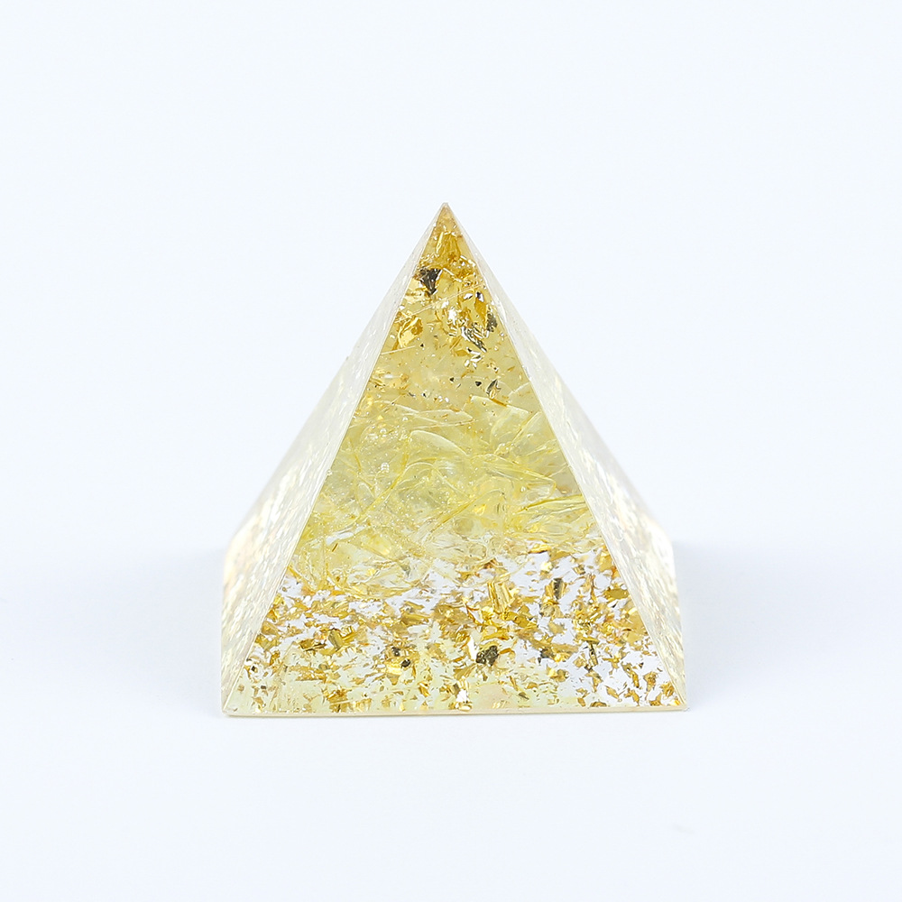 1个水晶碎石摆件金字塔三角形环氧树脂滴胶桌面小摆件节日礼物3cm - 12