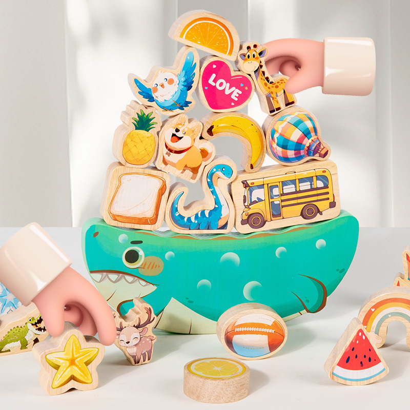 Rompecabezas de madera Juegos de mesa para niños Juguetes de Jenga interactivos Caja de bloques de construcción Balance Juego de bloques de construcción táctil Juego de cartas