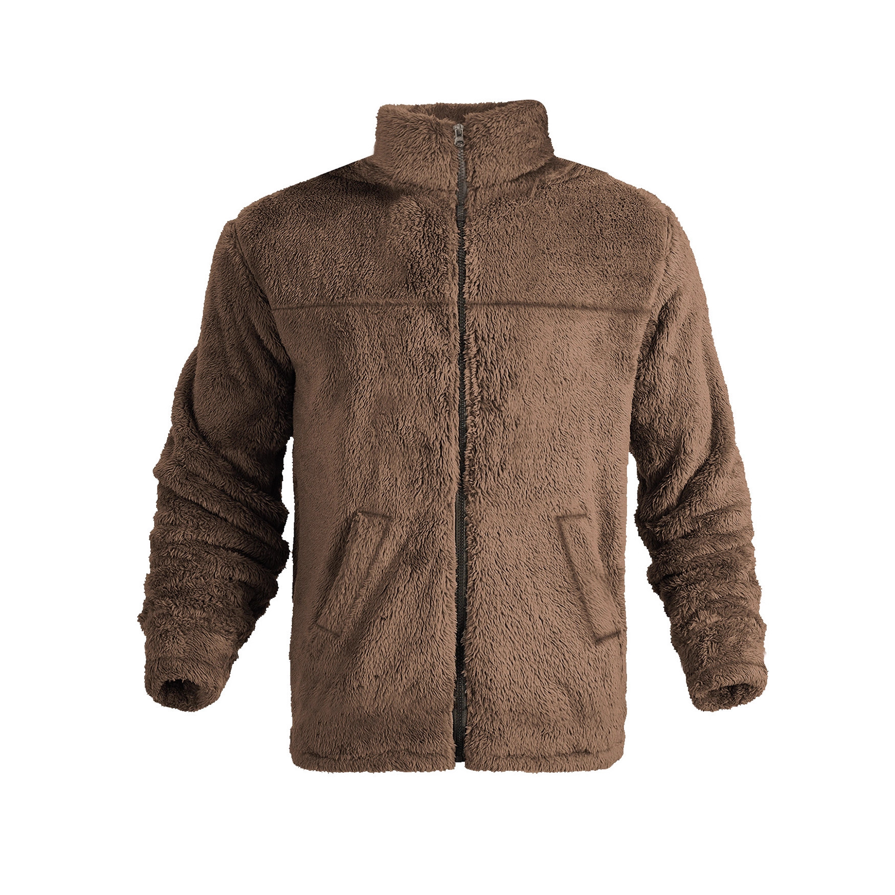 Nuevo transfronterizo de Europa y América Amazon otoño y invierno hombre cuello agitado chaqueta con cremallera chaqueta casual de gran tamaño