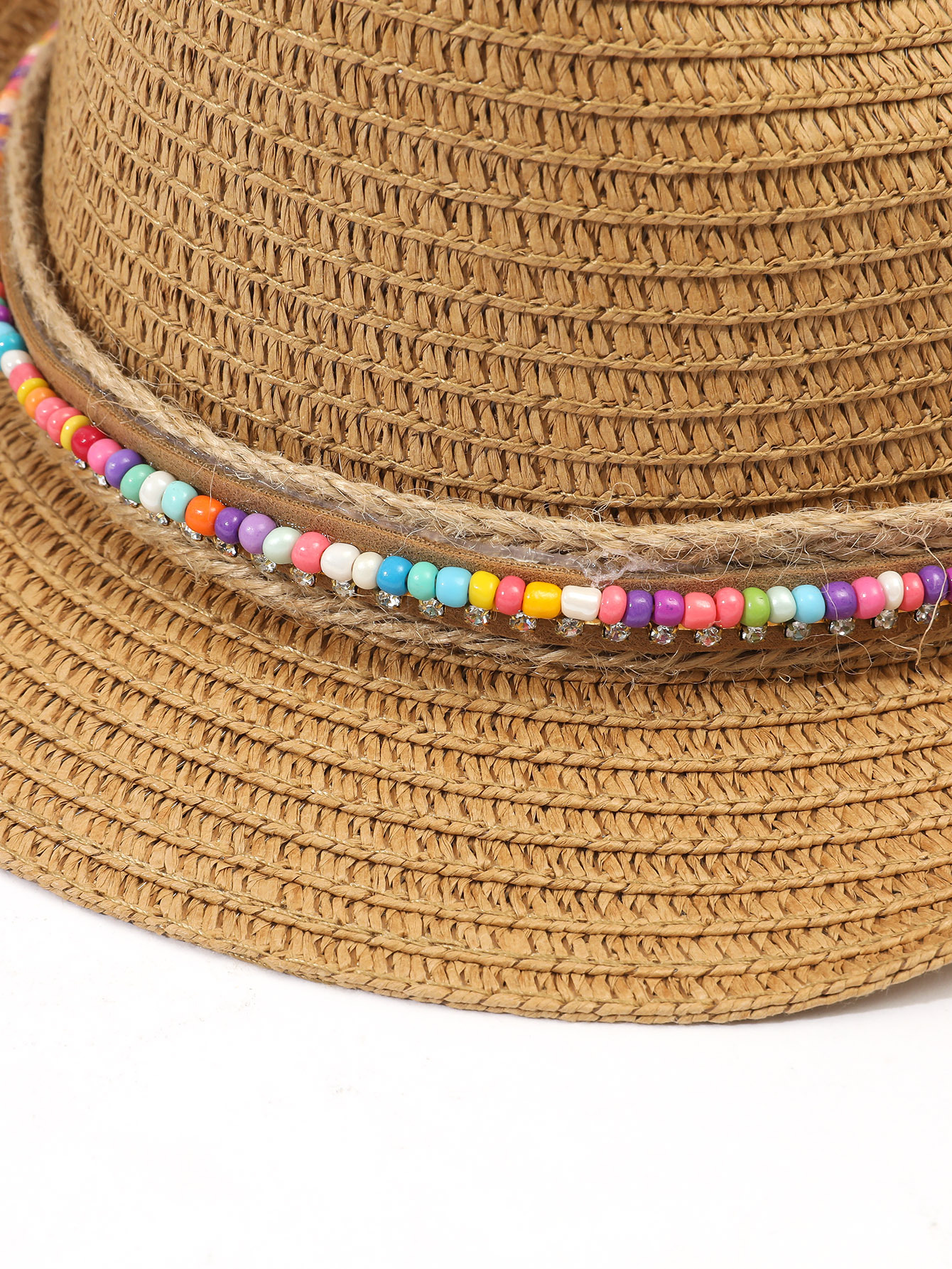 315g Weight Sun Hat, Straw Hat Hats Type Holiday, Beach Occasion Straw Material Geometric Pattern Summer Season Women's Gender Vacation, Classic Style Style Curved Eaves Rim Women's Vacation Classic Style Geometric Curved Eaves Sun Hat Straw Hat 18