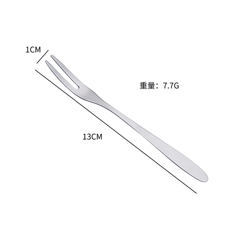 304不锈钢月饼刀叉套装水果小叉子甜品叉创意蛋糕叉二齿叉点心叉|undefined