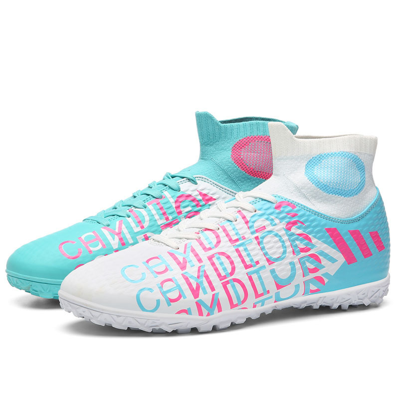 Zapatos de fútbol al por mayor para hombres y mujeres transpirables casuales color de alta calidad edición de clavos casuales zapatos de entrenamiento de césped para niños