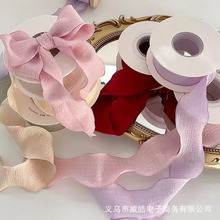4cm泡泡皱褶皱丝带鲜花花束包装彩带礼品盒diy材料蝴蝶结绸带