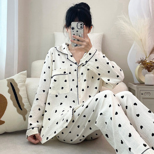 2025 autumn extra-large size parent-child pajamas women's 300kg outer wear plus fertilizer plus cartoon cool cotton loose home clothes