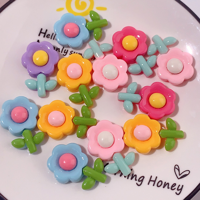 Nuevo color sólido tulipán flor de resina accesorios DIY pegamento crema caja de teléfono móvil adornamiento de pelo agujero agujero colgantes de hebilla de zapatos, etc.