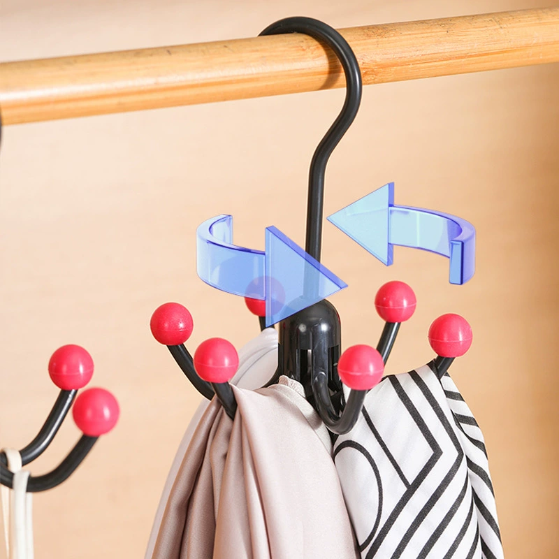 Six-claw hook multi-function 360-degree rotary hook household underwear suspender hat hook for easy storage