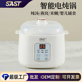 SAST电炖锅1L迷你陶瓷养生燕窝电炖盅家用全自动小型隔水炖锅批发
