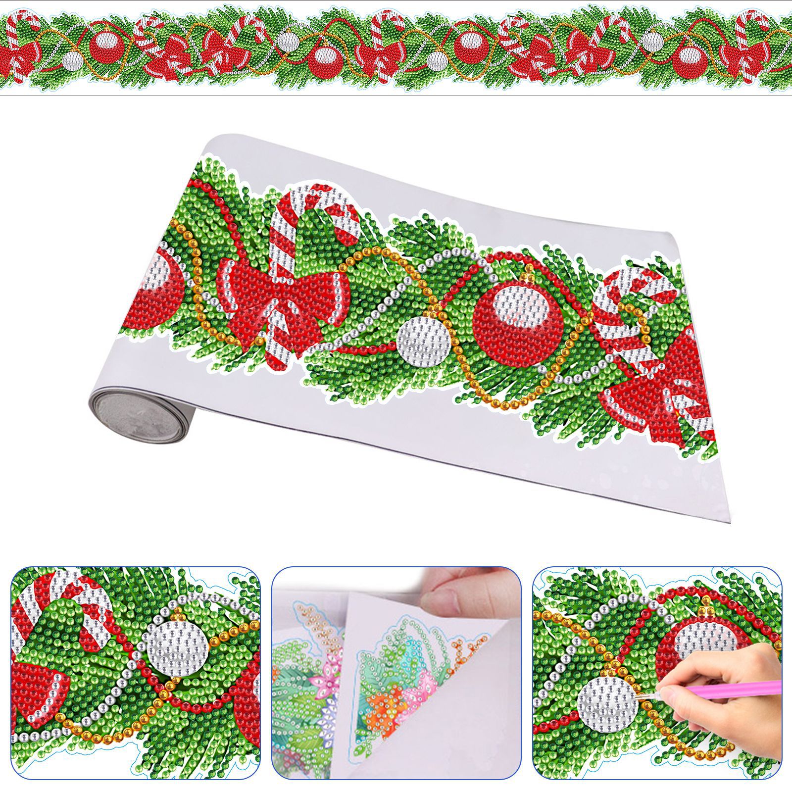 Popular Navidad pegatinas de pared larga pintura diamante casual pegatinas DIY pegatinas de pared pegatinas hechas a mano pegatinas de ventana transparente diamante brillante