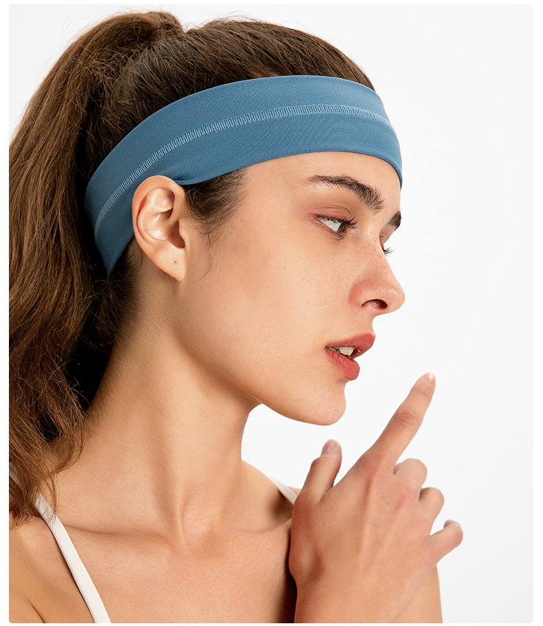 New Solid Color Yoga Headscarf Moisture Wicking Elastic Fitness Hair Band display picture 4