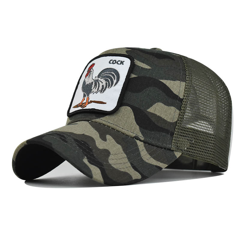 Animal Embroidered Net Hat Men's And Women's Animal Baseball Cap Hip Hop Cap_voghion.com