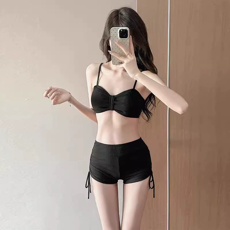 Купальник, разделенный sexy комплект, длинный рукав для плавания, 3 предмета, стиль высокого качества