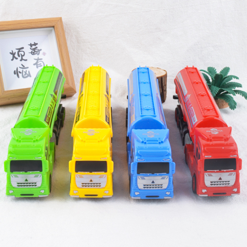 Juguetes para niños camión cisterna deslizante niño camión pesado semi-colgante modelo de transporte automóvil adornos regalos al por mayor