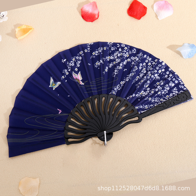 Abanico Plegable de Plástico Estilo Chino para Mujer, Abanico Plegable para Disfraces de Verano, Abanico Plegable para Danza y Espectáculos al por Mayor