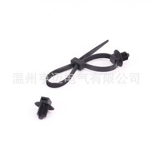 AC42 car cable tie with double-headed double-buckle disc fir tree head fixed cable tie combination cable tie