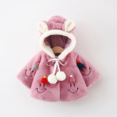 21 new pattern girl cloak Loose type Autumn and winter Female baby Cape Angora children sweater children Lapel