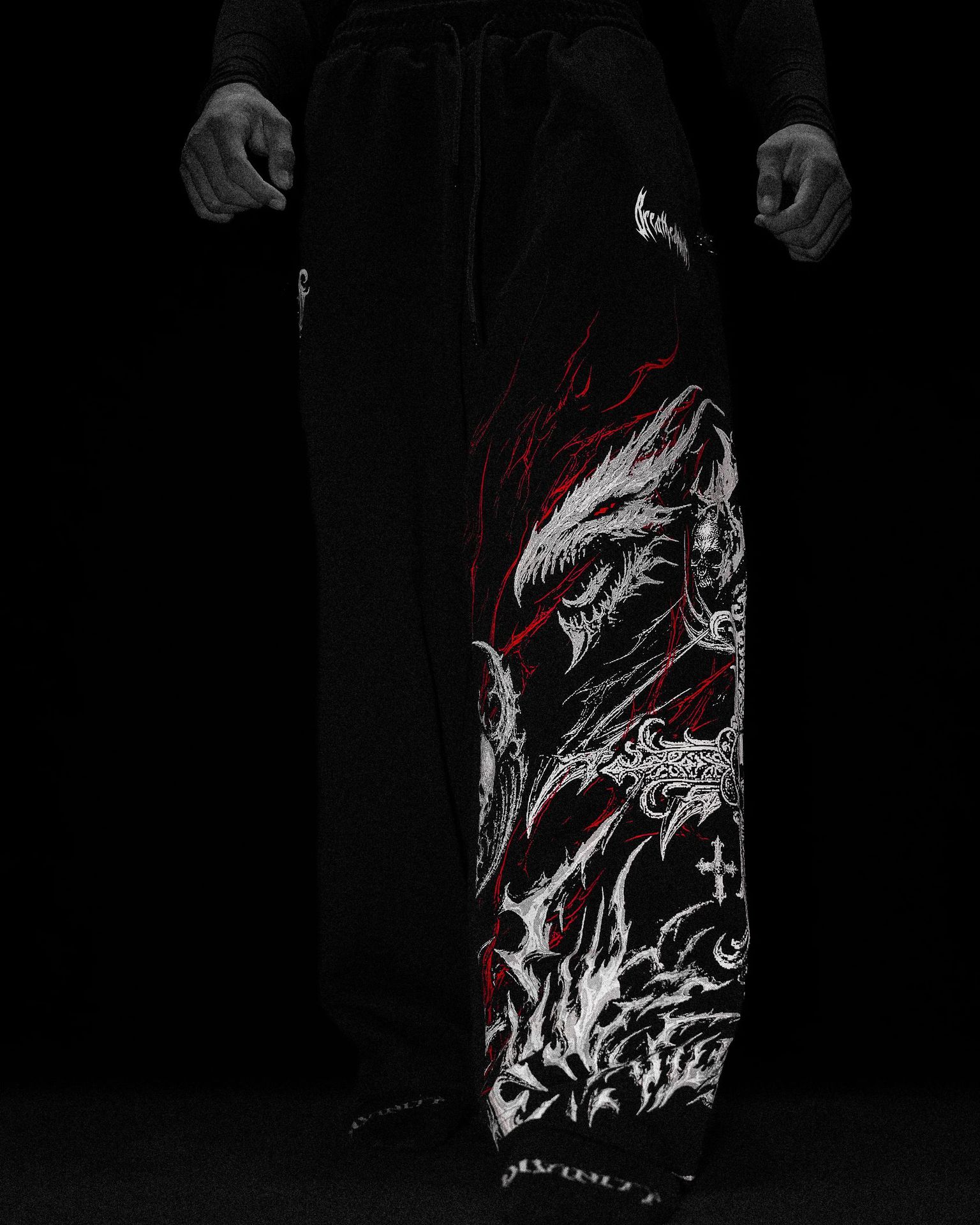 Breathedivinity American-style Trendy Men's Sports Pants, Jogging, Fitness, Printed Casual Straight-leg Trousers 008_viptrois.com