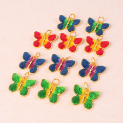 新款滴油飾品配件古法金蝴蝶大號掛件DIY耳飾手鍊吊墜義烏配飾批