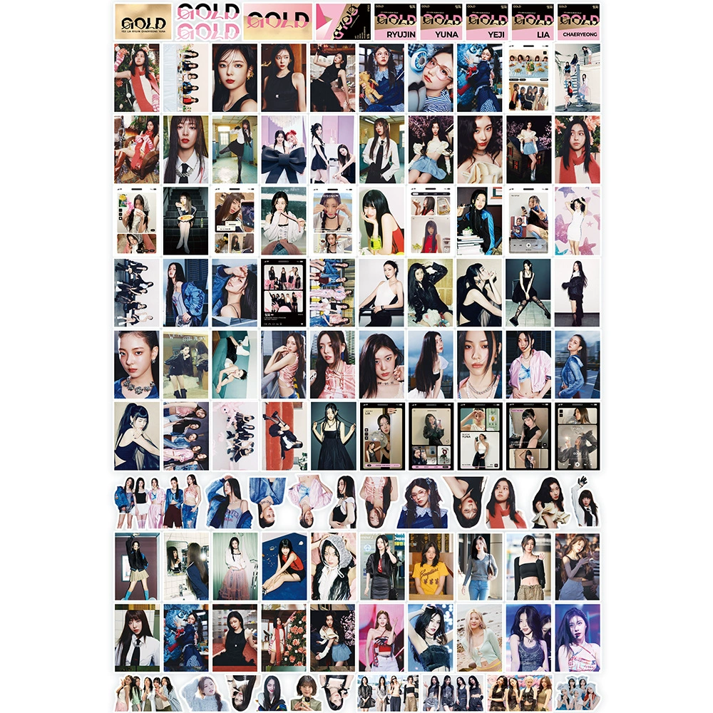 [现货106pcs ITZY GOLD贴纸 韩流itzy黄礼志申留真李彩领申有娜DIY]