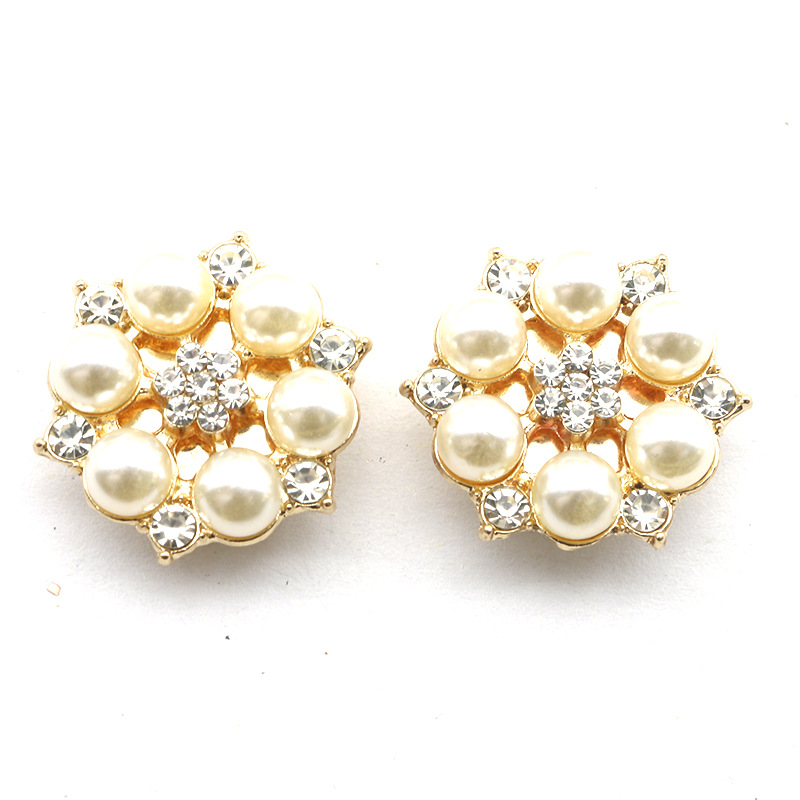 Plating Design Elegant, Glam Style 10 PCS/Package Elegant Glam Flower Copper Plating Artificial Pearls Rhinestones Women's Cufflinks