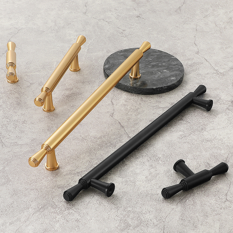 黃銅色實心金色拉手鞋櫃櫥櫃柜子抽屜拉手現代簡約北歐衣櫃門把手