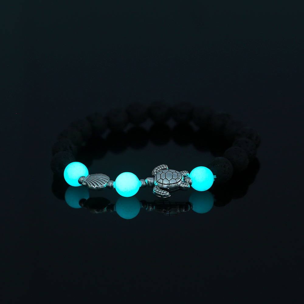 Bracelet de perles lotus phosphorescent brillant dans le noir_voghion.com