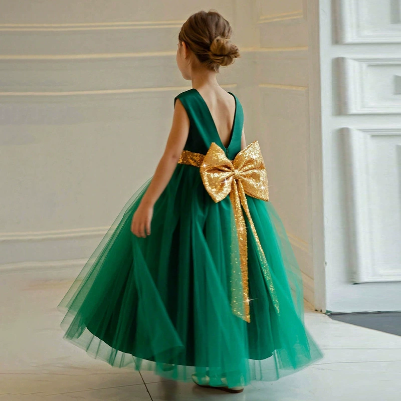 (Cross-border trading), long piano, children's evening dress, violin, flower girl dress, wedding dress, small princess costume, for catwalk