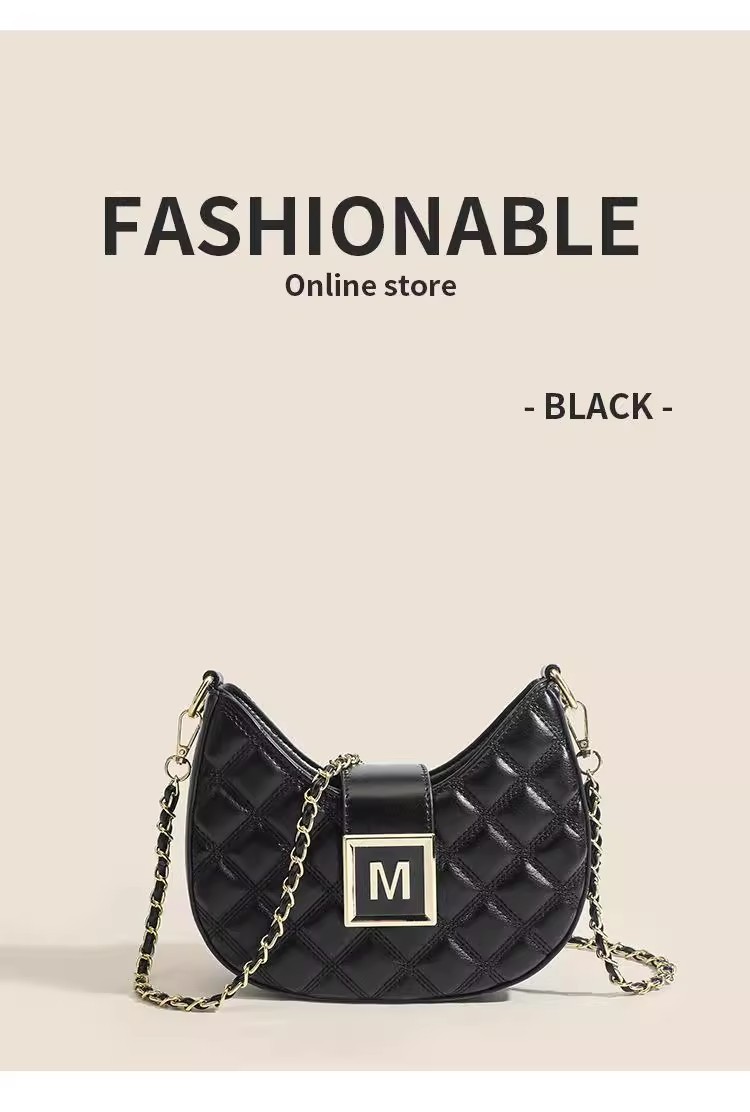 Advanced feeling for women 2023 new fashion Lingge single shoulder underarm bag versatile niche texture chain_voghion.com