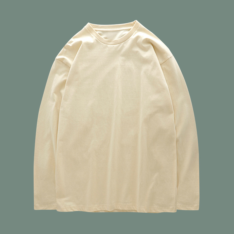 Solid color basic style: 2022 Autumn new collection, pure cotton soft and skin-friendly base, pure cotton long-sleeved T-shirt, trendy top for men pic 13