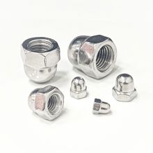 厂价现货铁制镀锌一体式整体盖形圆螺母螺帽六角盖型装饰螺丝母