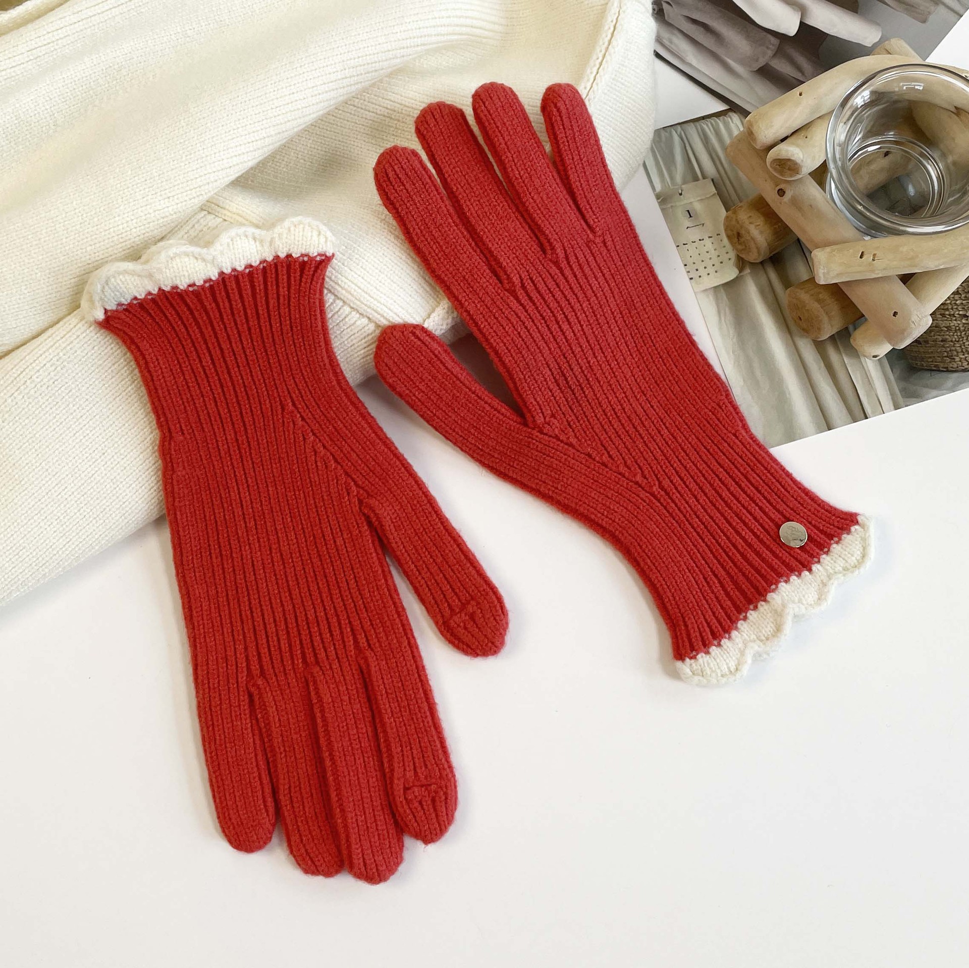Gestrickte Handschuhe Für Damen Warme Winter-wollhandschuhe_voghion.com