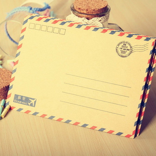 Korean cute retro aviation style letter paper, long Western-style postcard envelope, can be mailed 8 pieces