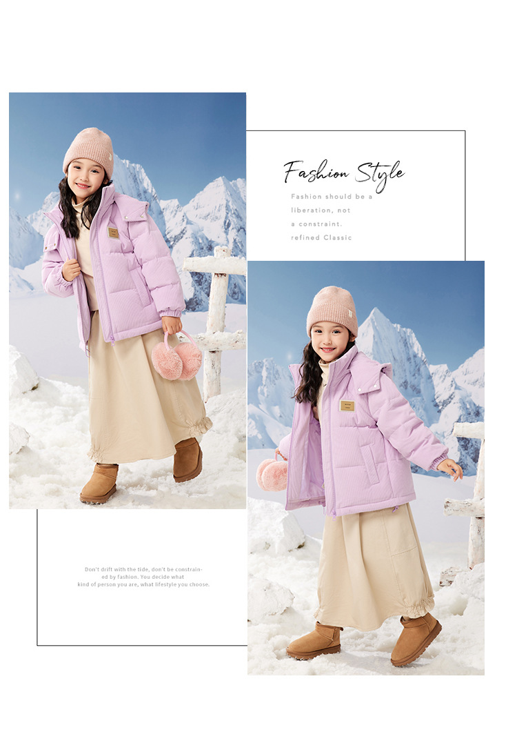 Doudoune Enfant Courte Veste Matelassée En Coton, Manteau Pour Garçon