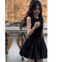 美式复古赫本风优雅名媛连衣裙女夏季新款高级感收腰显瘦包臀裙潮