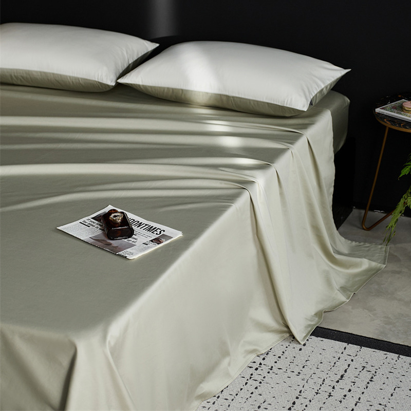 Sábana de algodón de fibra larga de Xinjiang de alta gama pieza individual 100s algodón puro algodón simple y doble edredón grueso funda de almohada de tres piezas