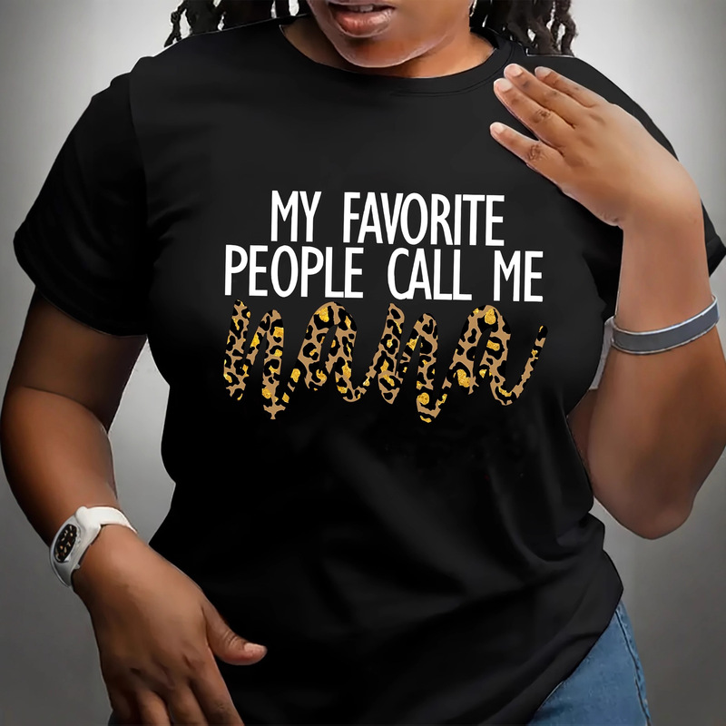 Foreign Trade Ready-Made Summer Short-Sleeved Fashion and Leisure "My Favorite Person Calls Me Nana" Letter Pattern Printing