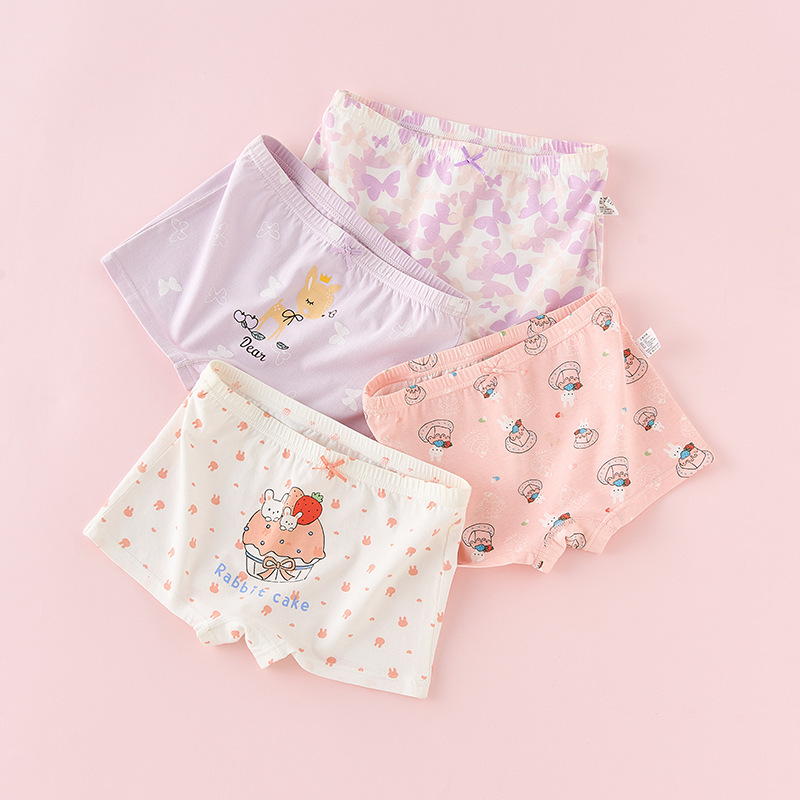 Niñas modelado calzoncillos de esquina para niños de cuatro cuernos para niños pequeños niños pequeños niños pequeños hielo de verano delgado