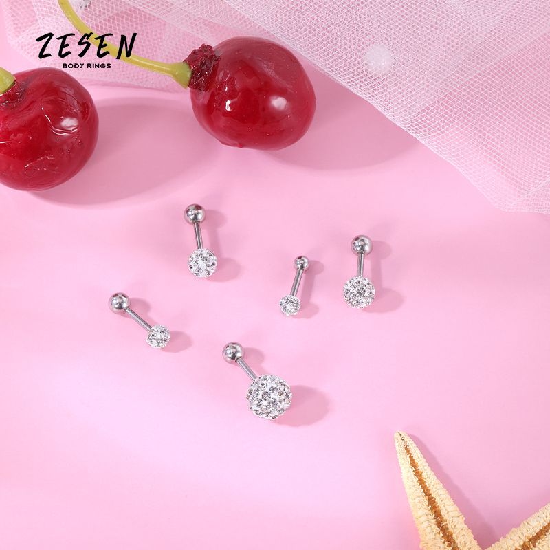 Pointed labret stud close-up product detail