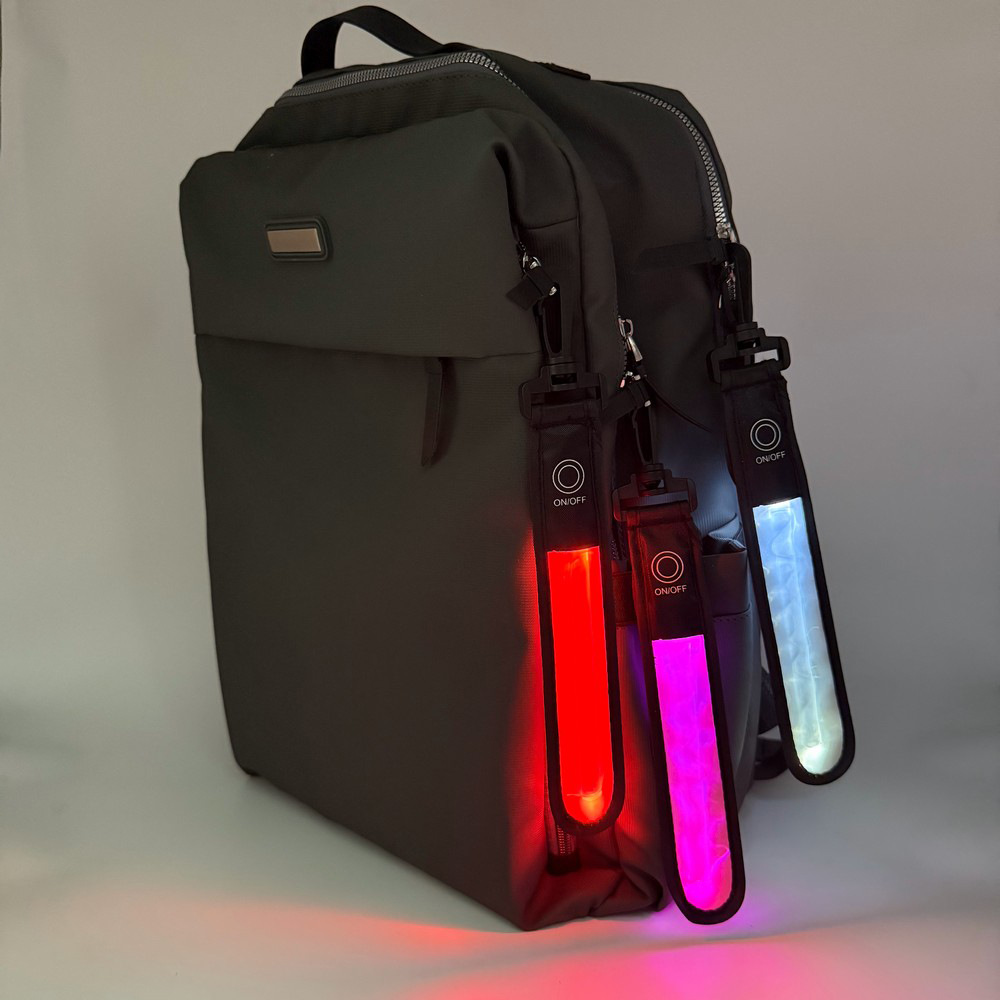 LED发光背包灯7色可选骑行夜跑警示灯LED闪光挂带挂件可选