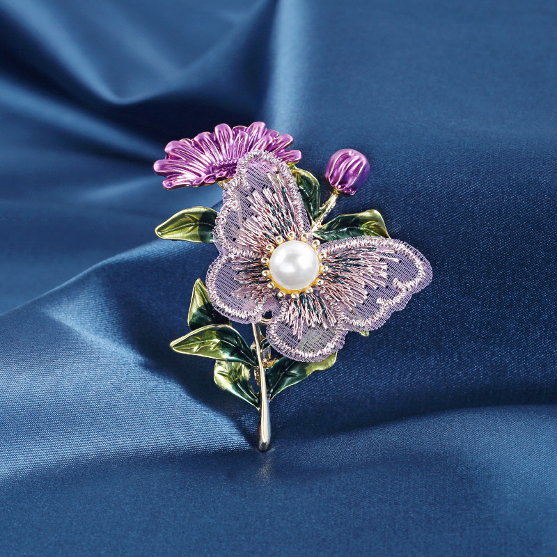 Bestickte Florale Brosche Für Damen, Elegante Anstecknadel_voghion.com
